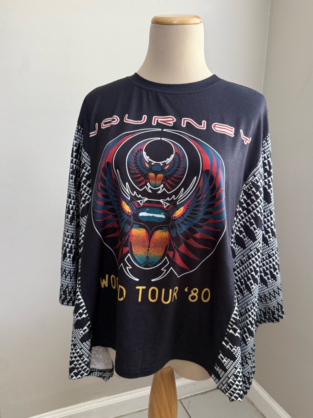 80s Print Mix Match Tee |Journey World Tour 80